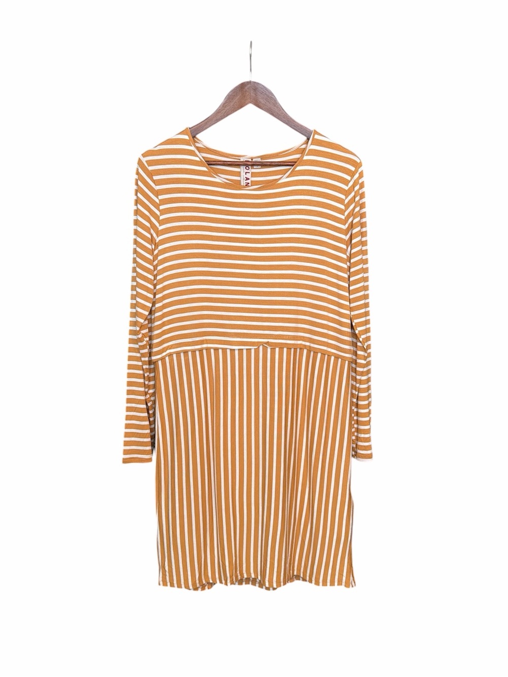 Dolan Left Coast yellow striped dress‎ Medium classic comfort casual stretch NWT